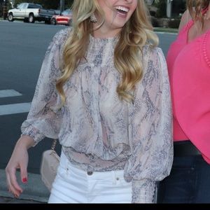 Snakeskin long sleeve top